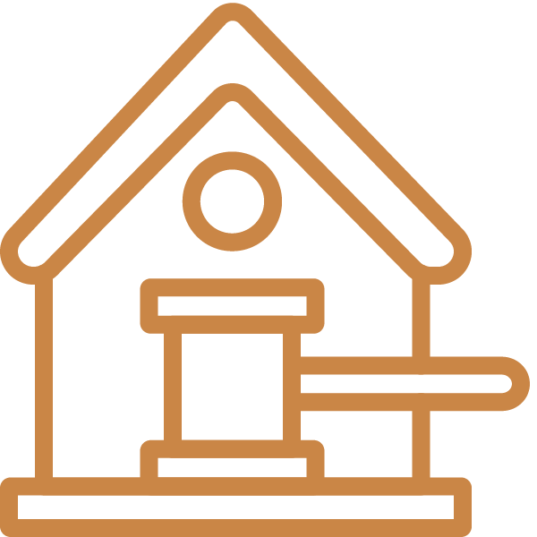 Legal gavel icon representing Barry Hogen Law's criminal defense services and expertise in various legal practice areas.